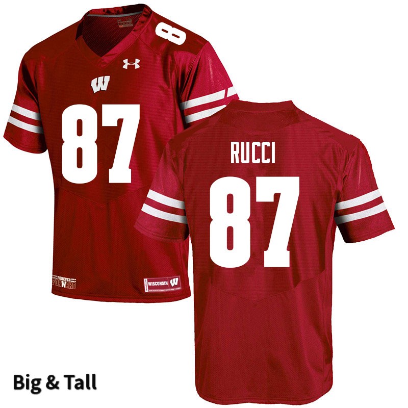 Wisconsin Badgers Men's #87 Hayden Rucci NCAA Under Armour Authentic Red Big & Tall College Stitched Football Jersey HO40X83TK